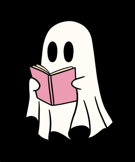 Cute halloween ghost reading book | Sfondi