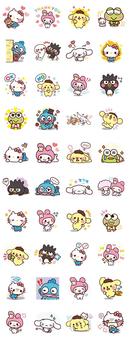 SANRIO CHARACTERS 2 (Cartoons) LINE WhatsApp Sticker GIF PNG