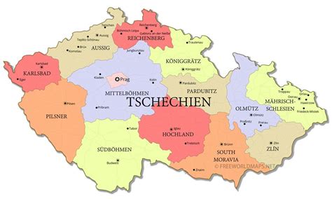 Karte von Tschechien - Freeworldmaps.net