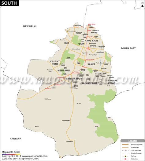 South Delhi District Map