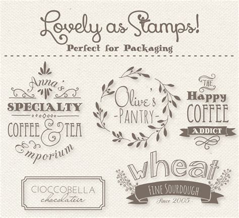 Foodie Logo Design Templates Set 5 // PSD & Vector EPS // Photoshop Template // Hand Drawn ...