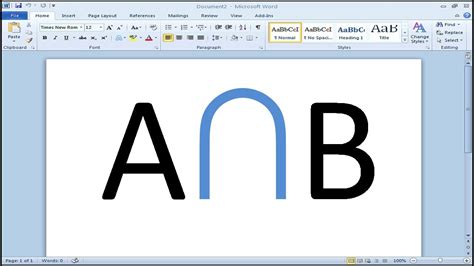 How to type intersection symbol in Word - YouTube