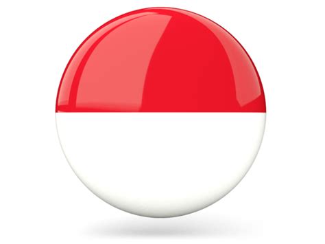 Glossy round icon. Illustration of flag of Indonesia