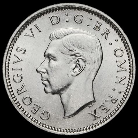 1939 George VI Silver Sixpence, Scarce, A/UNC