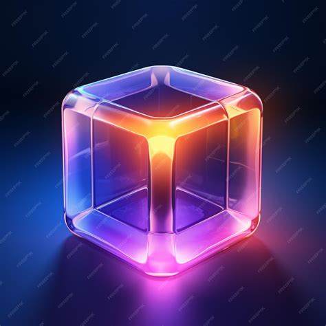 Premium Photo | A close up of a glowing cube on a dark surface ...