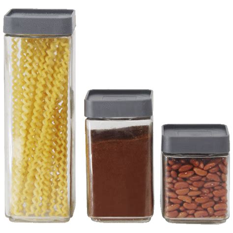 SideDeal: Farberware Set of 3 Glass Canisters with Airtight Lids