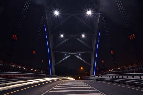 Free Images : light, road, bridge, night, highway, tunnel, darkness ...