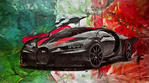 Bugatti Chiron Mixed Media by Sampad Art