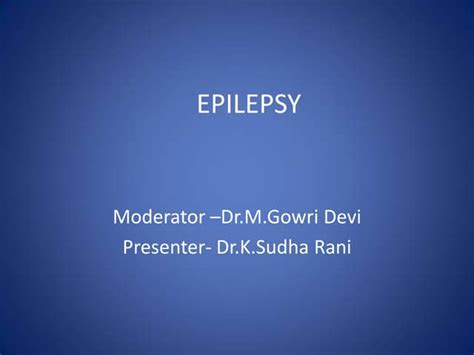 Epilepsy | PPT