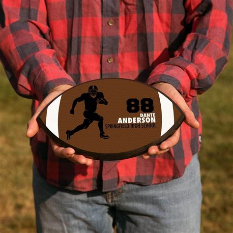 Personalized Football Wall Plaque - Running Back With Number and Text | Boys Football Team Gift ...