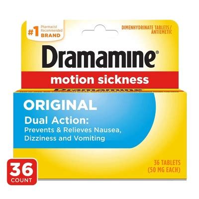 Dramamine Original Formula Motion Sickness Relief Tablets For Nausea ...