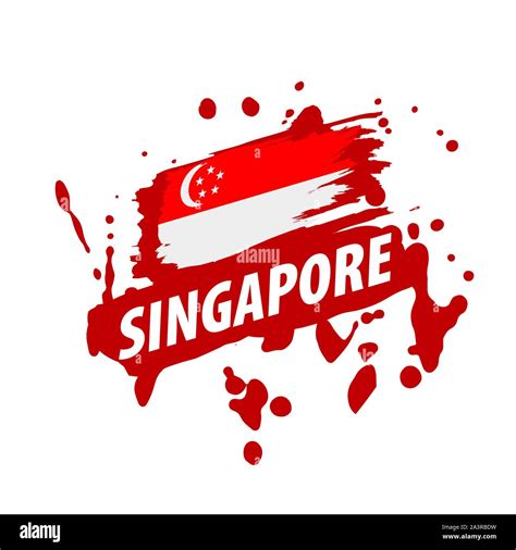 Singapore flag, vector illustration on a white background Stock Vector ...