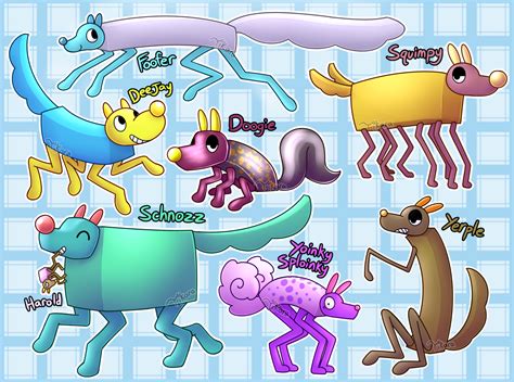 Drew art of some of the Wobbledogs currently in my game : r/wobbledogs