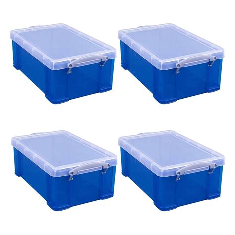 Really Useful Blue Box 9 Litres 4 Pack Bundle