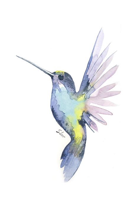 Watercolor / Acuarela Humming Bird - Colibrí (SabLenoir) | Watercolor ...