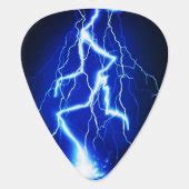 Electric Blue Lightning Bolt Guitar Pick | Zazzle