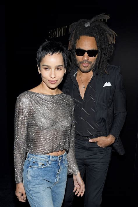 Zoë and Lenny Kravitz's Outfits at the Saint Laurent Show | POPSUGAR Fashion