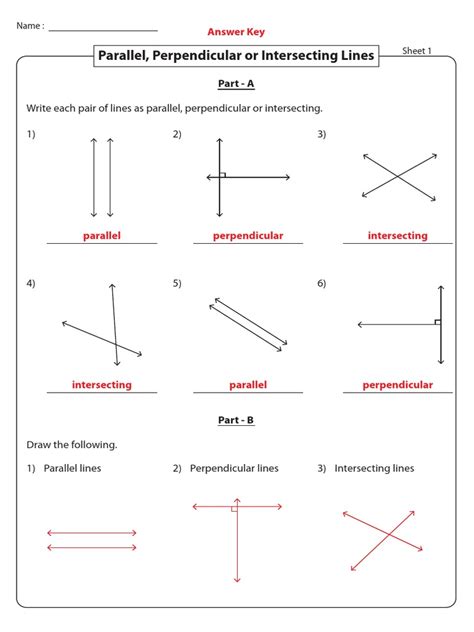 Worksheet Answers | PDF | Perpendicular | Angle