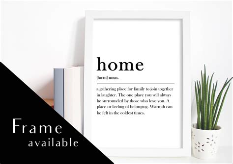 HOME MEANING.home definition. Prints wall art.kitchen wall | Etsy