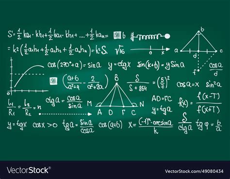 Math symbols on chalkboard hand drawn blackboard Vector Image