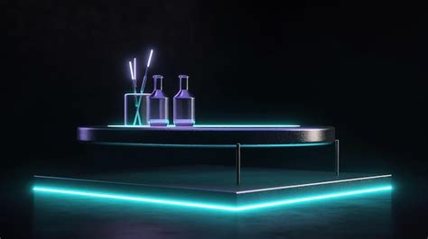 Premium AI Image | A bar with neon lights and bottles of alcohol on it