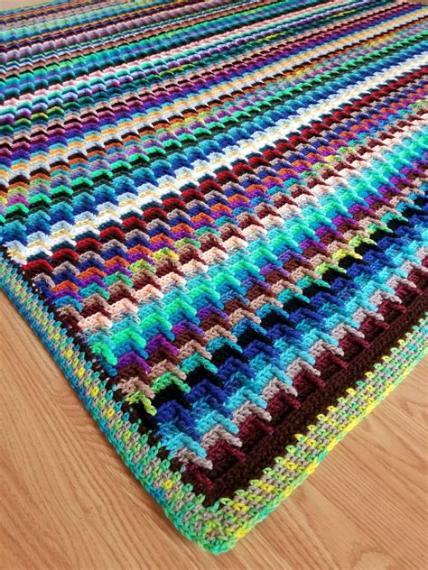 Scrap Yarn Stash-Buster Blanket Free Crochet Pattern – Crochet Instinct Crochet Square Pattern ...
