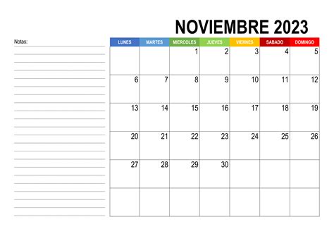 Calendario noviembre 2023 – calendarios.su