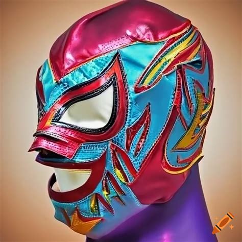 Colorful luchador wrestling mask with unique hustler design on Craiyon