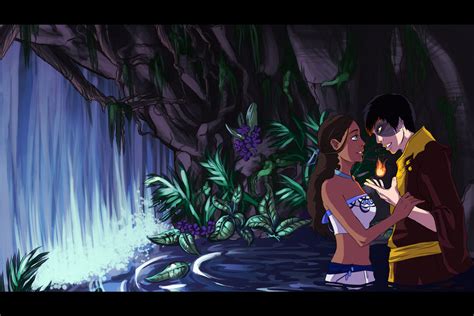 Zutara behind the waterfall - Zutara vs. Kataang Photo (30717792) - Fanpop