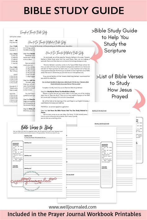 Prayer Journal and Bible Study Guide Printable Template Prayer War Faith Binder Workbook Kit for ...