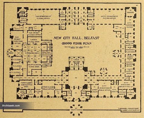 Ground Floor 1906 - Belfast City Hall - Architecture of Belfast ...