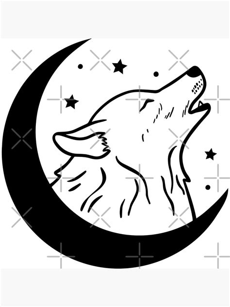 "wolf moon silhouette" Poster for Sale by SolArt88 | Redbubble