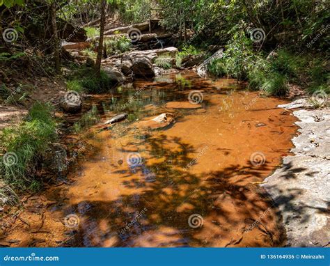 Vale Da Lua with Small Creek at Chapada Dos Veadeiros Stock Photo ...