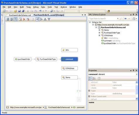 XML Schema Designer Graph View - Visual Studio (Windows) | Microsoft Docs