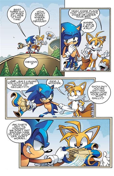 the comic page for sonic and tails