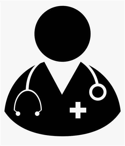 Silhouette Of A Nurse - Doctor Clipart Black And White, HD Png Download is free transparent png ...