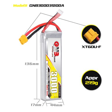 GNB 3000mAh 3S 100C LiPo Battery | HobbyRC UK