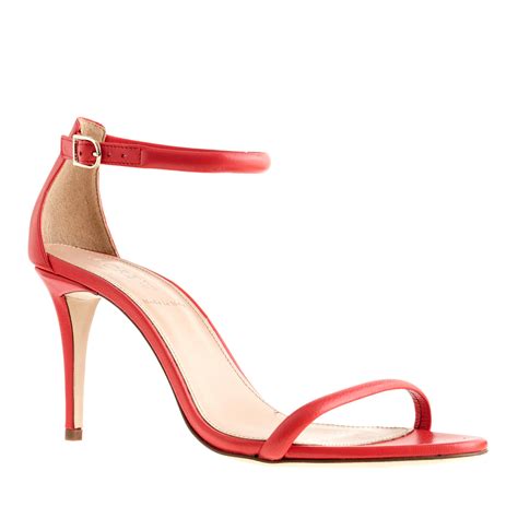 J.Crew Strappy High-heel Sandals in Red - Lyst