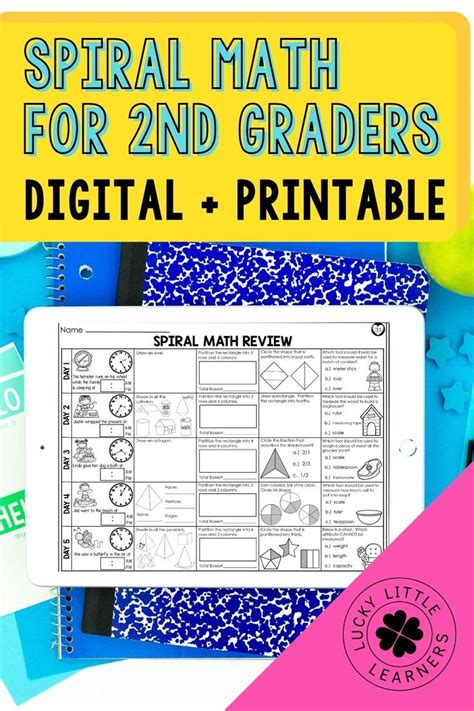 Spiral Math Review Bundle 2nd Grade - Lucky Little Learners | Math ...