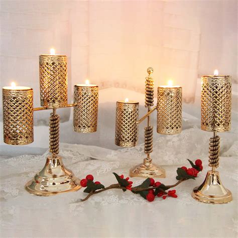 Visland Bronze Candlestick Metal Candle Holders Wedding Decoration Candle Holders Event Candle ...