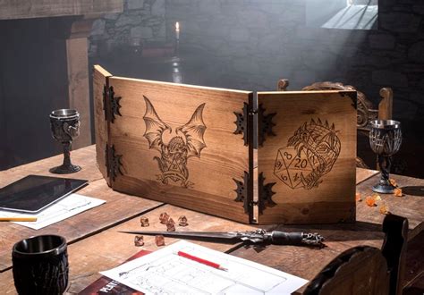 Wooden Dungeon Master Screen RPG Games Table Top Games » Petagadget