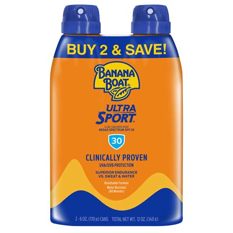 Banana Boat Ultra Sport Clear Sunscreen Spray SPF 30, 12 oz Twin Pack - Walmart.com - Walmart.com