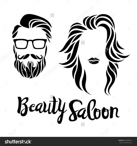 Beauty saloon logo, Vector illustration, Black and white Hair Salon Logos, Hair Logo, Salon ...