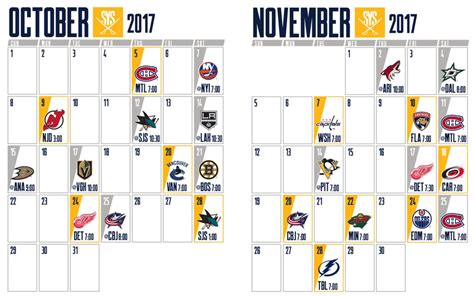 Printable Buffalo Sabres Schedule