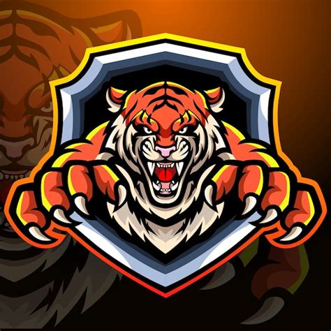 Premium Vector | Tiger mascot esport logo design