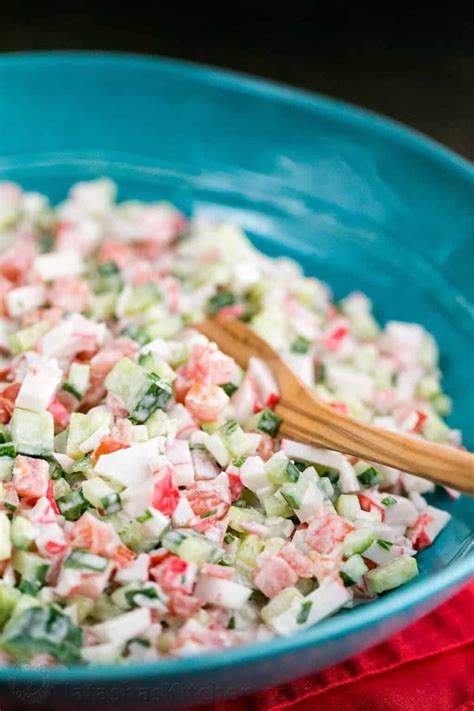 Crab Salad with Cucumber and Tomato Recipe - Natasha's Kitchen