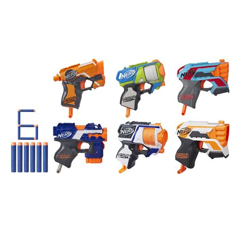 Buy NERFMicros 6-Blaster Bundle - 6 Mini Dart-Firing Elite Blasters and ...