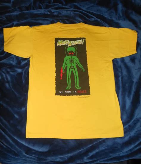 VINTAGE 1996 MARS Attacks Movie T-Shirt Stanley Desantis Size Large 100 ...