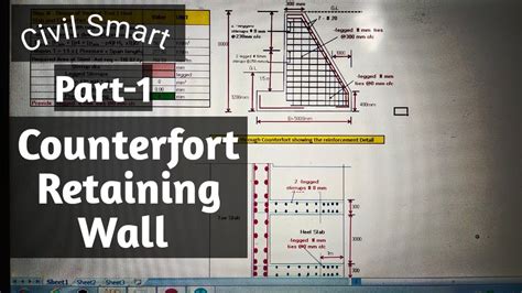 COUNTERFORT RETAINING WALL (PART-1)- BY CIVIL SMART - YouTube