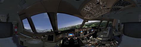 The Boeing 777-300ER cockpit in flightgear flight simulator 360 ...